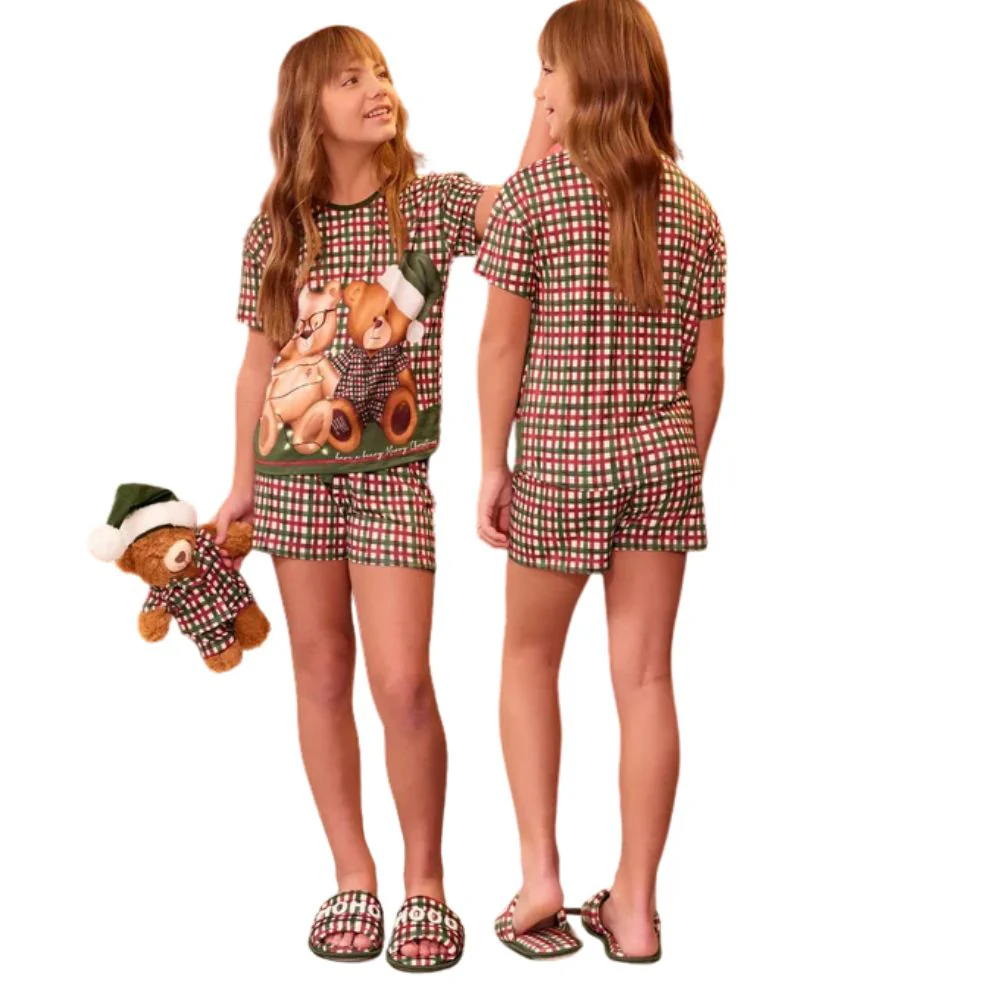 Pijama Curto Infantil Feminino Especial Natal Christmas Night em Sublime Touch - Image 2